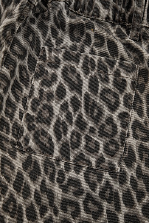 Yellow Leopard Straight Loose Leg Jeans